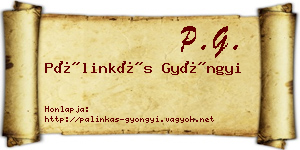 Pálinkás Gyöngyi névjegykártya